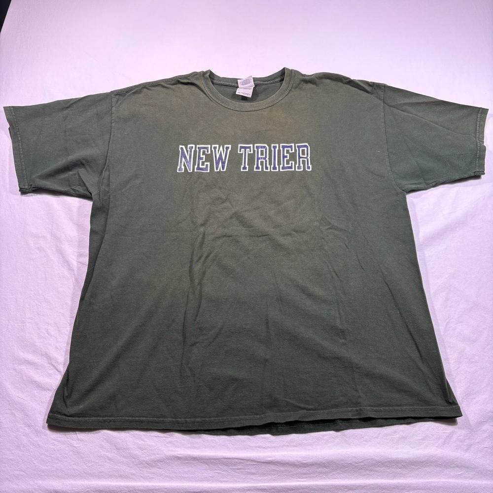 Gildan Ultra Cotton‎ New Trier T Shirt Green 2XL Graphic Tee